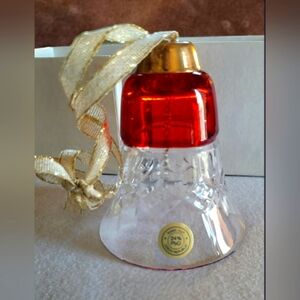 VINTAGE HAND CUT 24% PBO LEAD CRYSTAL CHRISTMAS BELL ORNAMENT ~ CZECH REPUBLIC